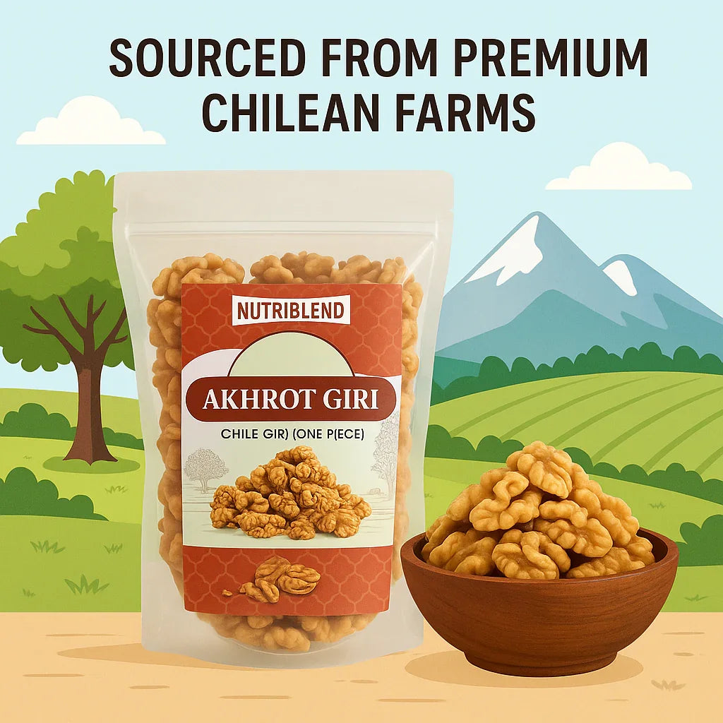 Premium Chile Walnut Kernels 200g | Shelled Akhroat Giri | Omega-3 Rich Superfood