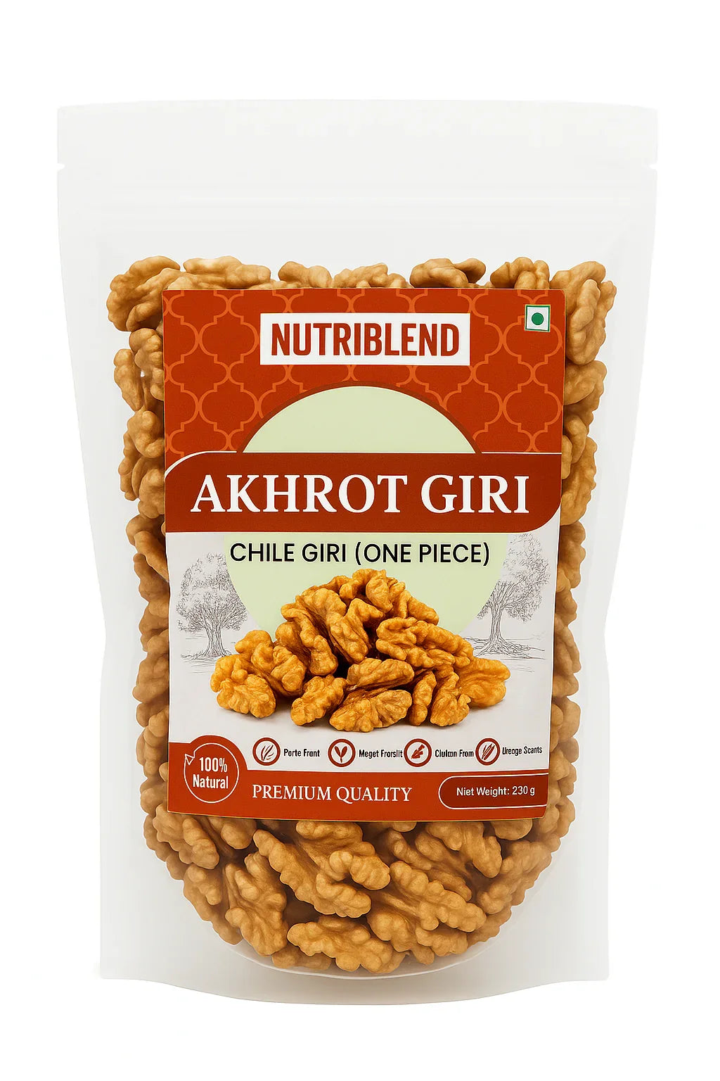 Premium Chile Walnut Kernels 200g | Shelled Akhroat Giri | Omega-3 Rich Superfood
