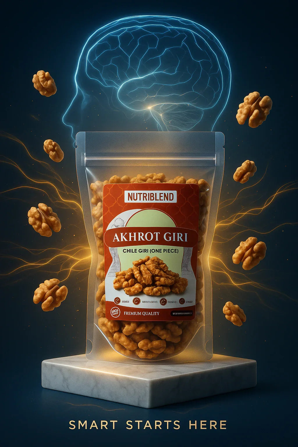 Premium Chile Walnut Kernels 200g | Shelled Akhroat Giri | Omega-3 Rich Superfood