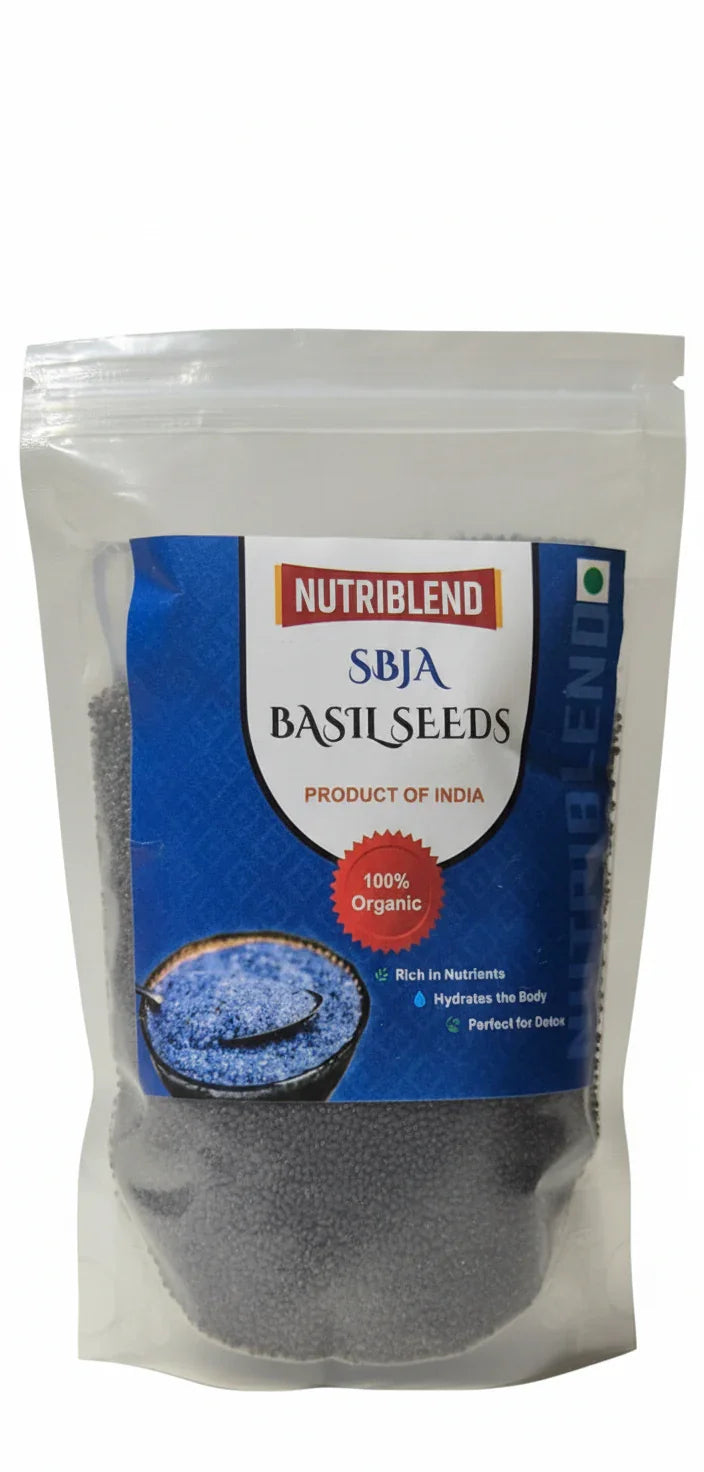 Premium Sabja Seeds 200g | Raw Basil Seeds | Cooling Detox Superfood