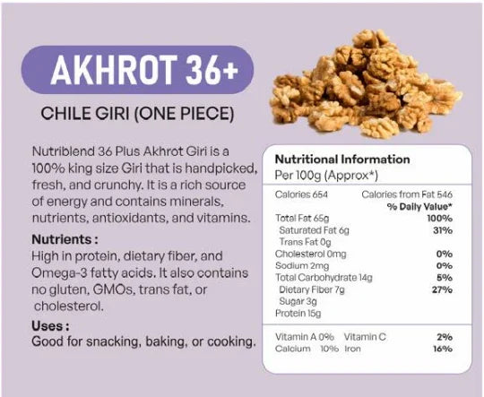 Premium Chile Walnut Kernels 200g | Shelled Akhroat Giri | Omega-3 Rich Superfood