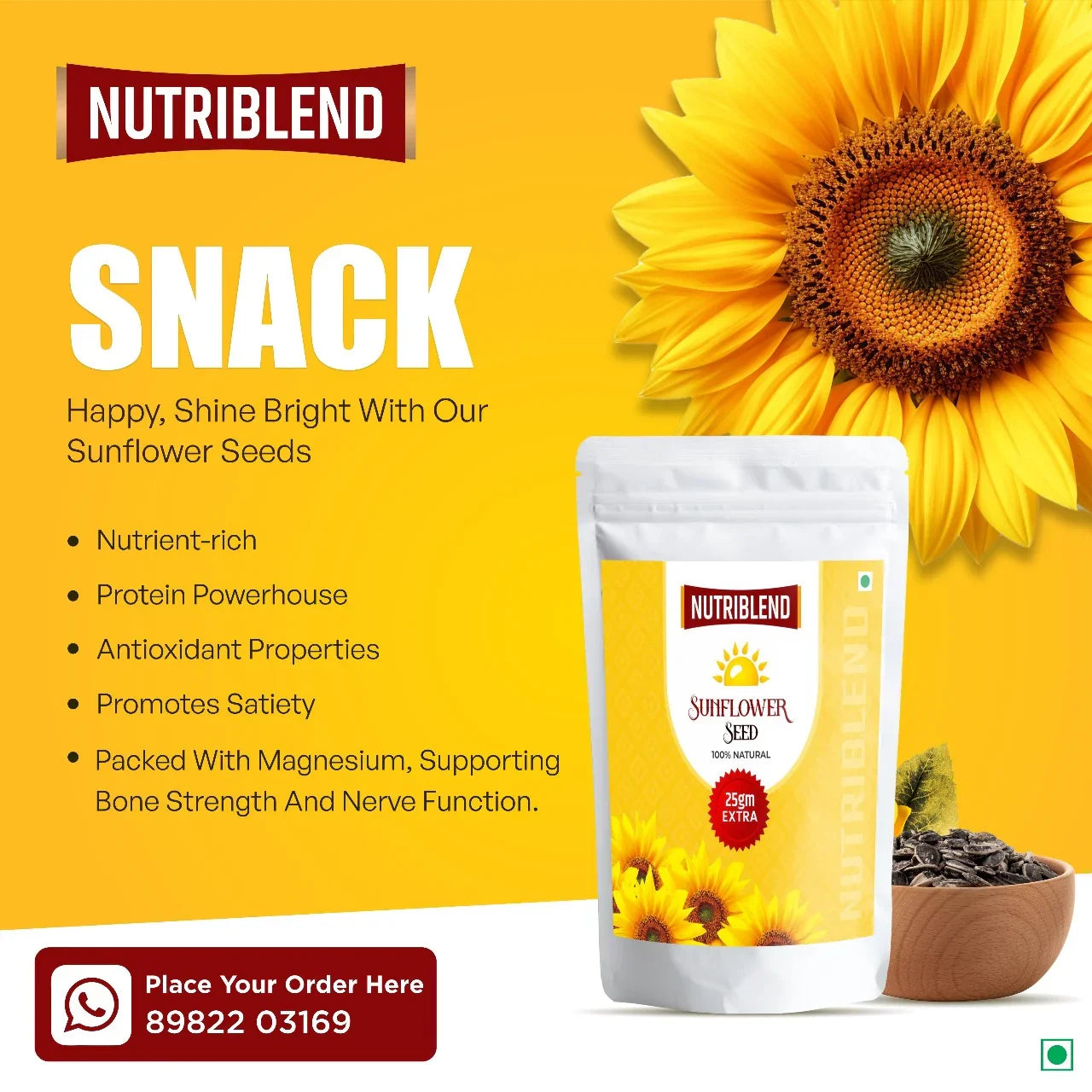 Premium Sunflower Seeds 200g | Raw & Unsalted | Vitamin-E Rich Superfood