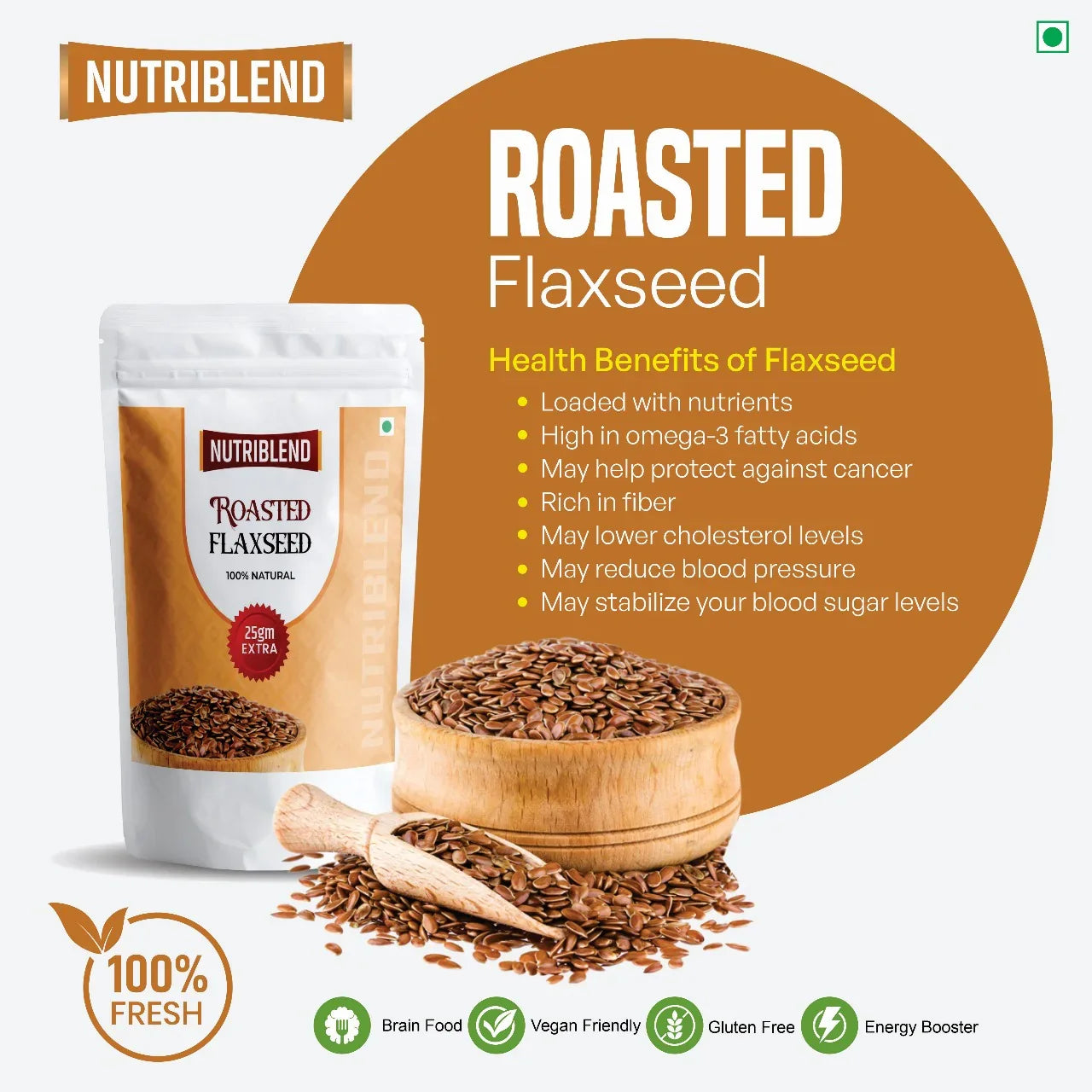 Flax Seeds 200gm | Omega-3 Rich Alsi Seeds | High-Fiber Raw Seeds for Smoothies & Weight Loss