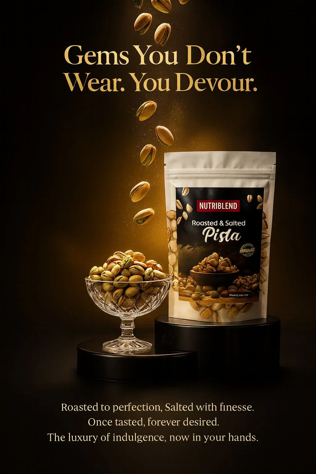 Premium Jumbo Salted Pistachios 250g | Roasted Pista | Luxury Dry Fruit