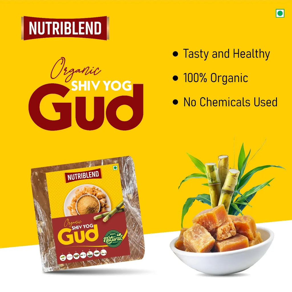 Organic ShivYog Jaggery 1kg Slab | Pure Chemical-Free Gud | Natural Sweetener