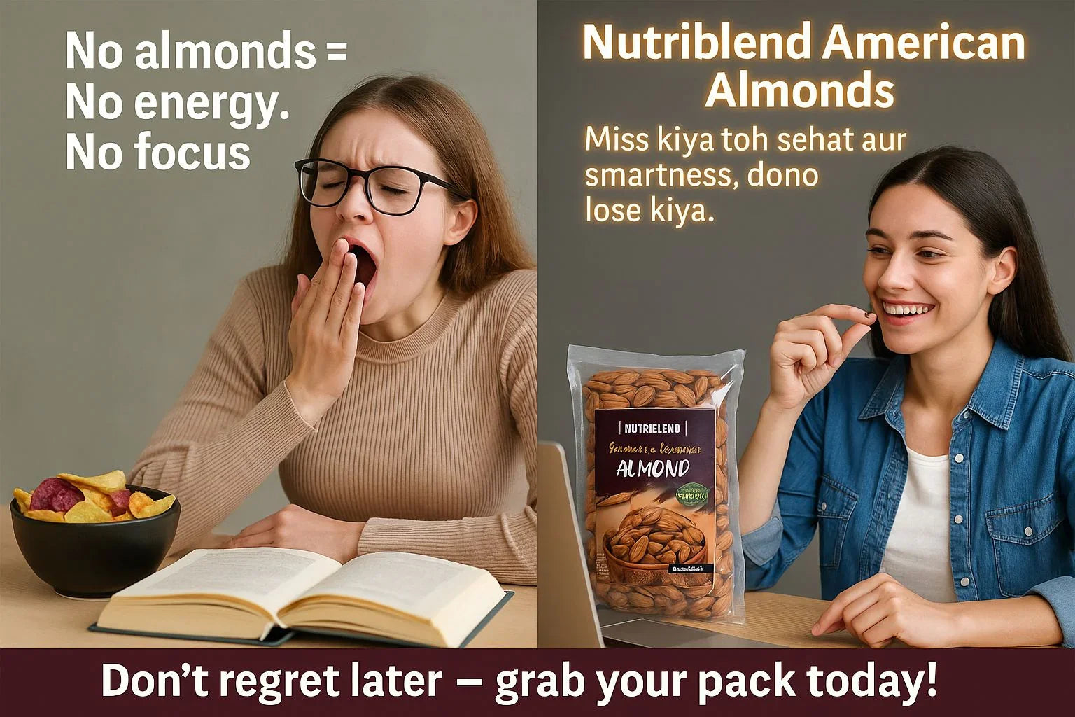 Premium American Almonds 250g | Bold Large Badam | High-Protein Luxury Nut