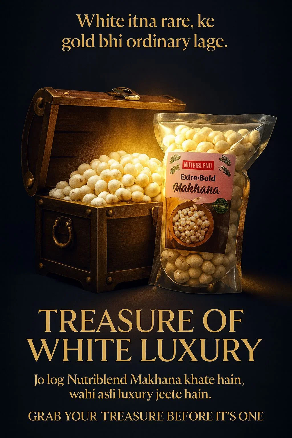 Makhana Extra Bold 200gm | Premium Large Fox Nuts | Roasting & Snacking Grade